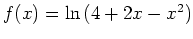 $ f(x)=\ln\,(4+2x-x^2)$