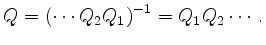 $\displaystyle Q=\left( \cdots Q_2 Q_1 \right)^{-1}=Q_1 Q_2 \cdots \,.
$