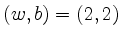 $ (w,b) = (2,2)$