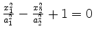 $ \frac{x_1^2}{a_1^2}-\frac{x_2^2}{a_2^2}+1=0$